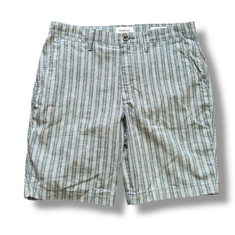 Goodfellow & Co. Linden Blue Striped Shorts 9” Inseam Men’s Size 32 Preppy EUC